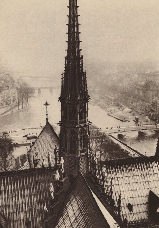 Paris: The Spire of Notre-Dame Seen from the Towers by European Photographer