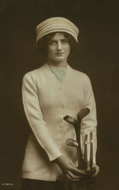 Young Woman with Golf Clubs by European Photographer