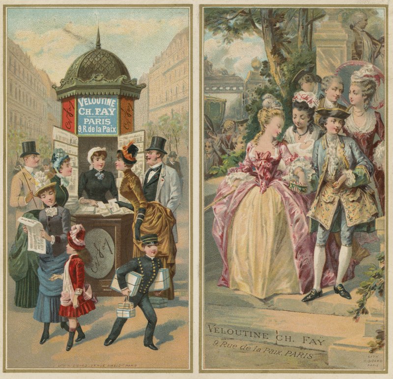 Advertisement for Veloutine Charles Fay Rice Powder by European School