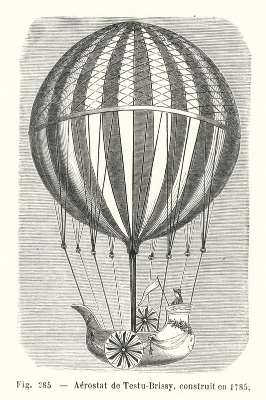 Aerostat by Testu-Brissy, Built in 1785 (engraving) by European School
