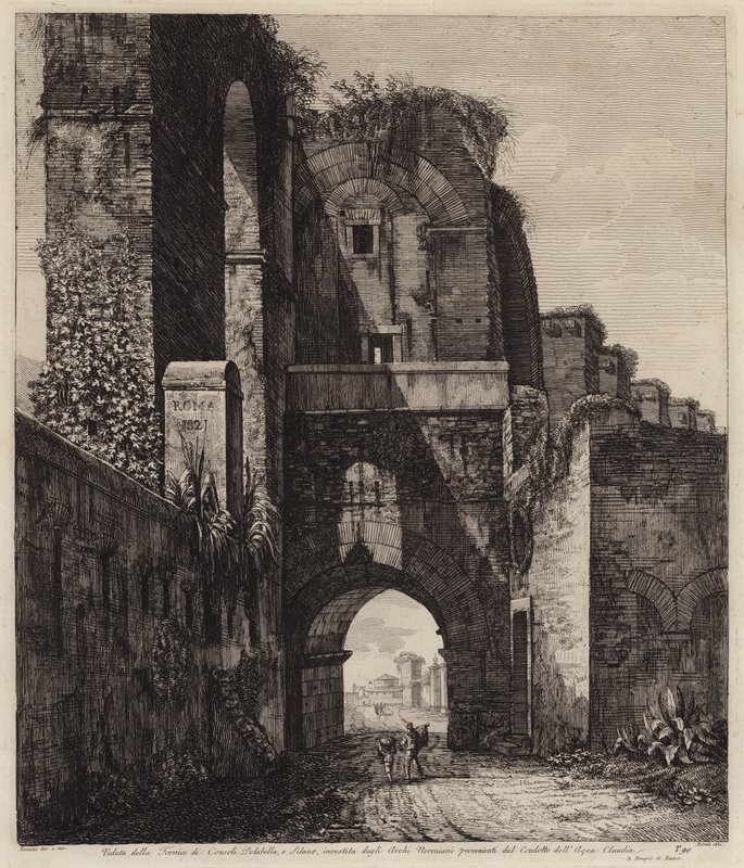 Arches of the consuls Dolabella and Silanus enclosed within the Neronian arches of the Acqua Claudia, Rome, Italy by European School