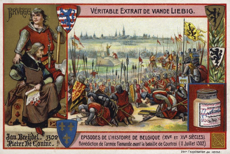 Blessing of the Flemish army before the Battle of Courtrai, 1302 by European School