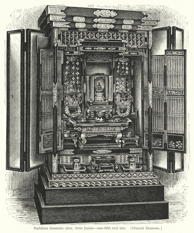 Buddhist domestic altar, from Japan by European School
