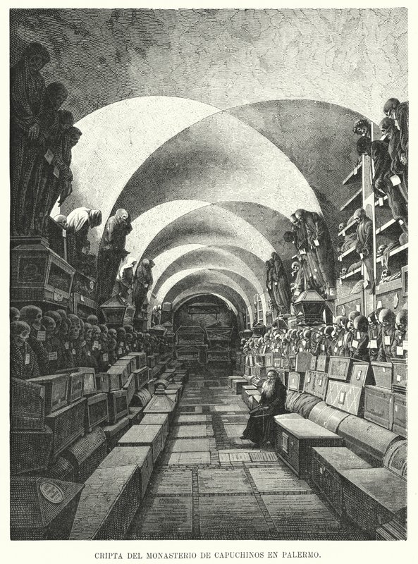 Catacombs of the Capuchin Monastery, Palermo, Sicily, Italy by European School