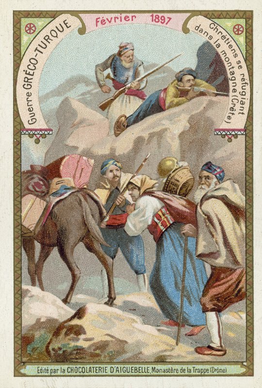 Christians seeking refuge in the mountains of Crete, Greco-Turkish War, February 1897 by European School