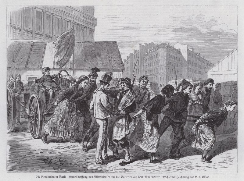 Communards procuring guns for the batteries of Montmartre, Paris Commune by European School