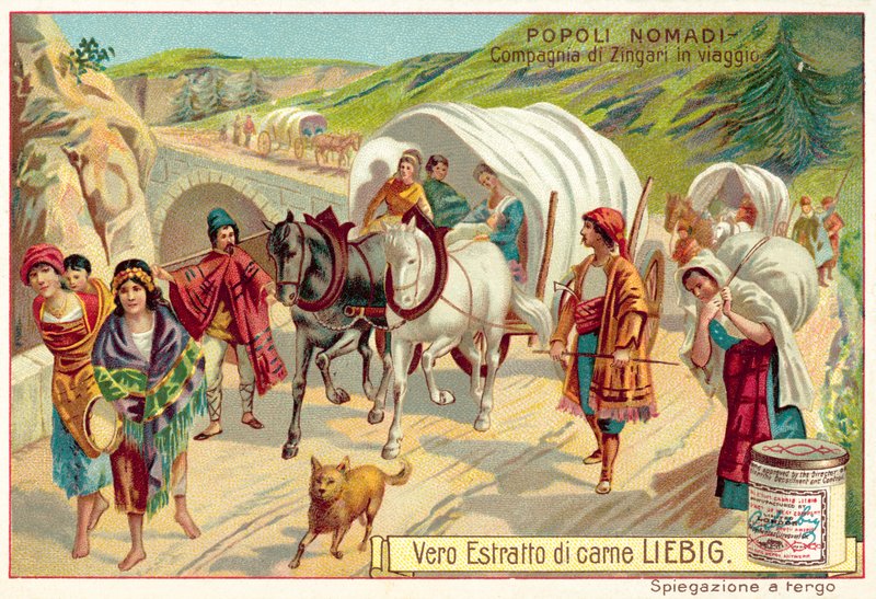 Company of Gypsies Travelling by European School
