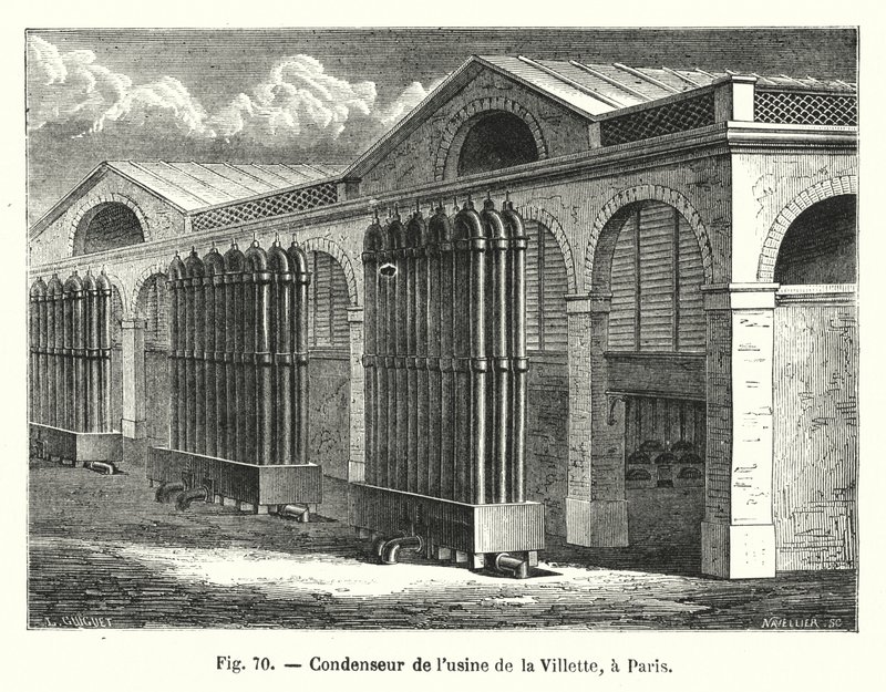 Condenser of the Villette Factory, in Paris (engraving) by European School