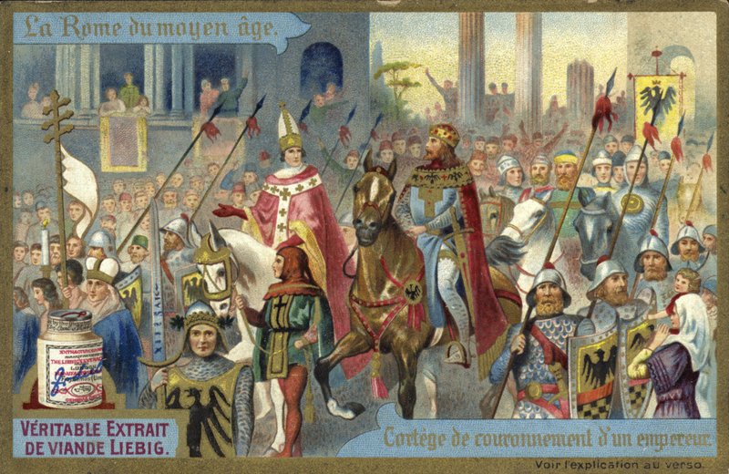 Coronation procession of an Emperor, Rome, Middle Ages by European School
