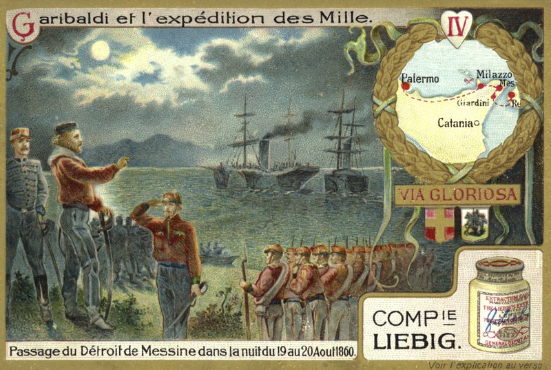 Crossing of the Straits of Messina in the night of 19-20 August 1860 by European School