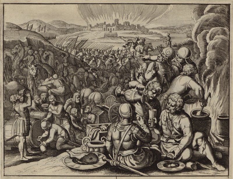 David Surprising the Amalekites as They Celebrate Their Plunder by European School