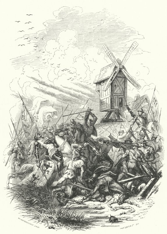 Death of John of Bohemia at the Battle of Crecy by European School
