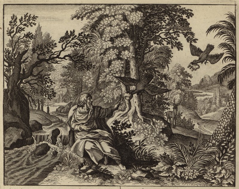Elijah Fed by Ravens by European School