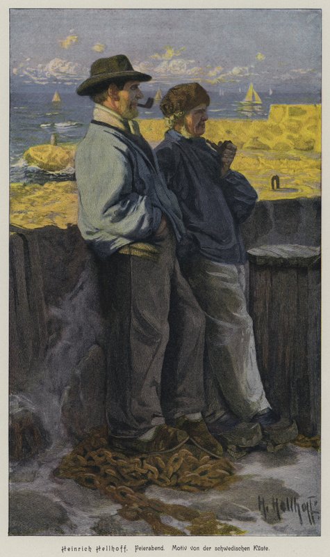End of the Working Day. Typical Scene on the Swedish Coast by European School