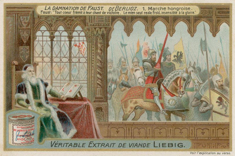 Faust watches the Hungarian March from his library by European School