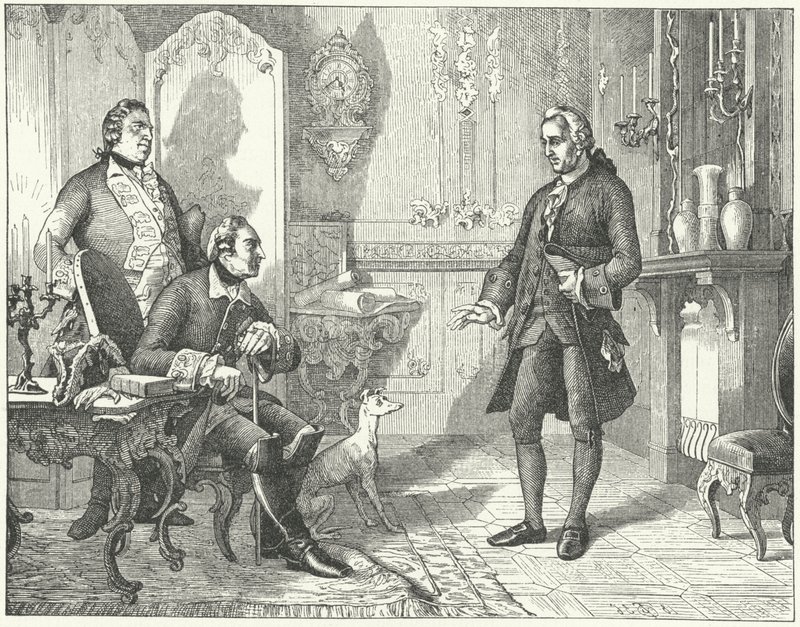 Frederick the Great of Prussia with the poet Christian Furchtegott Gellert by European School