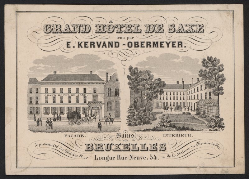 Grand Hotel De Saxe, E Kervand-Obermeyer, Brussels by European School
