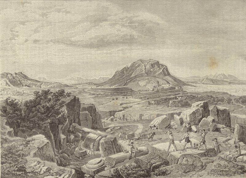Corinth, Seen from a Quarry by European School
