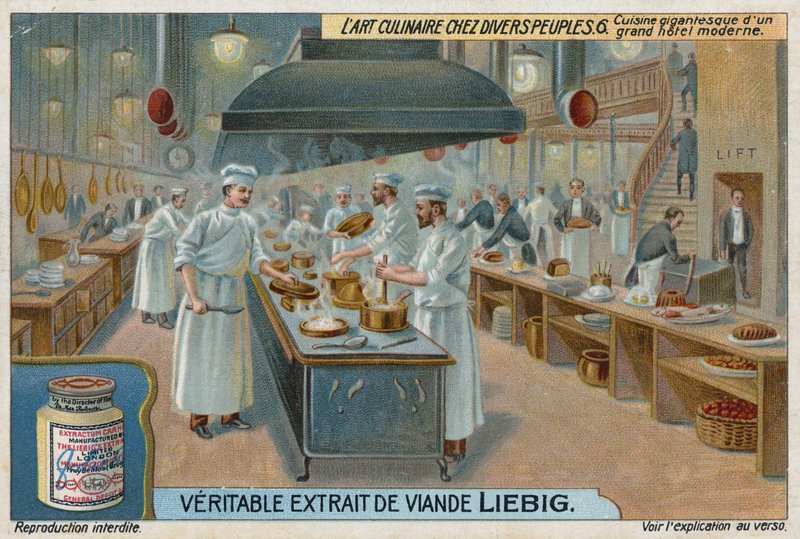 Huge kitchen of a large modern hotel by European School