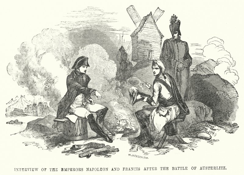 Interview of the Emperors Napoleon and Francis after the Battle of Austerlitz by European School