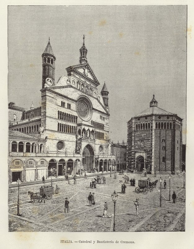 Cremona Cathedral and Baptistery by European School