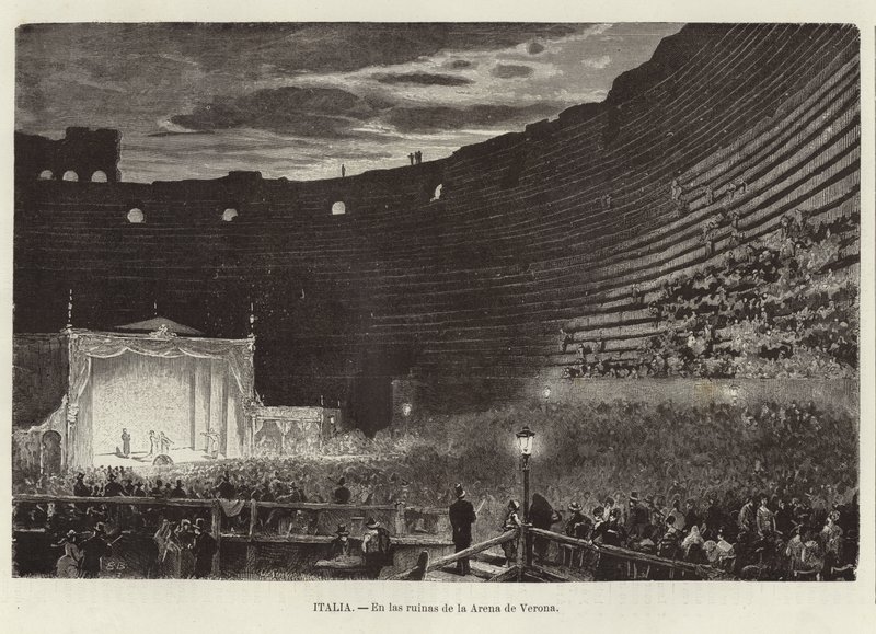 Italy - In the Ruins of the Arena of Verona by European School