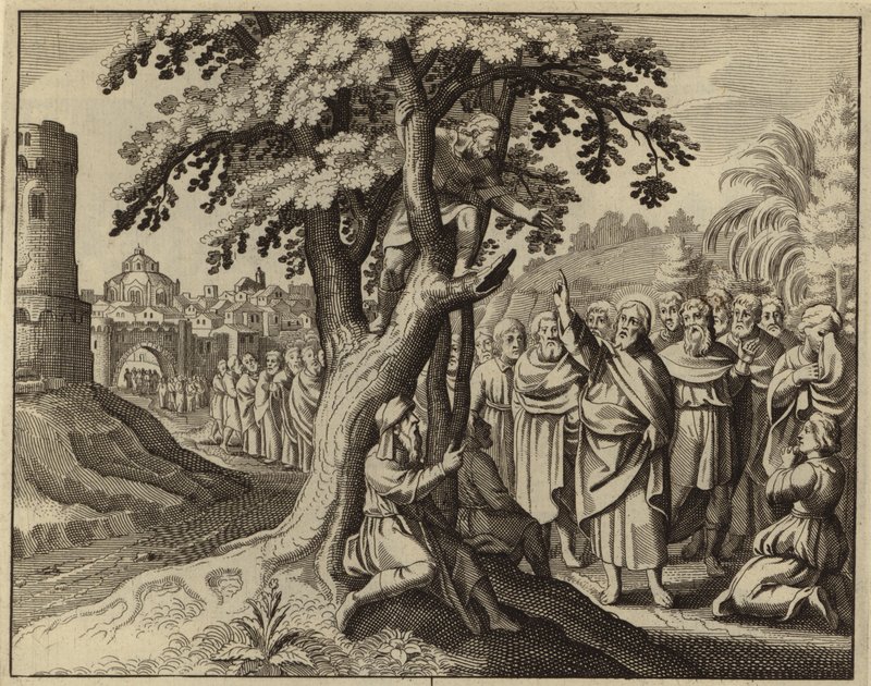 Jesus Christ and Zacchaeus the tax collector by European School