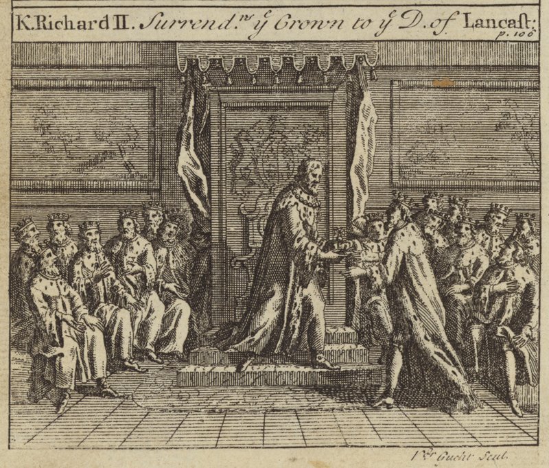King Richard II Surrendering the Crown of England to Henry Bolingbroke, Duke of Lancaster, 1399 by European School