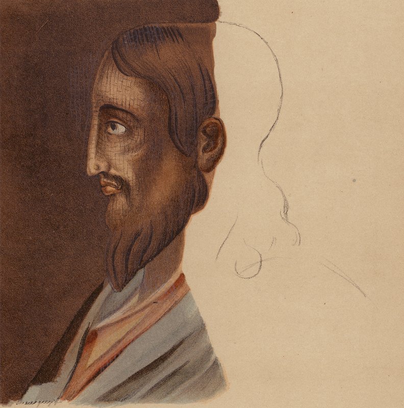 Likeness of Jesus Christ: From a Mosaic Taken from the Roman Catacombs by European School