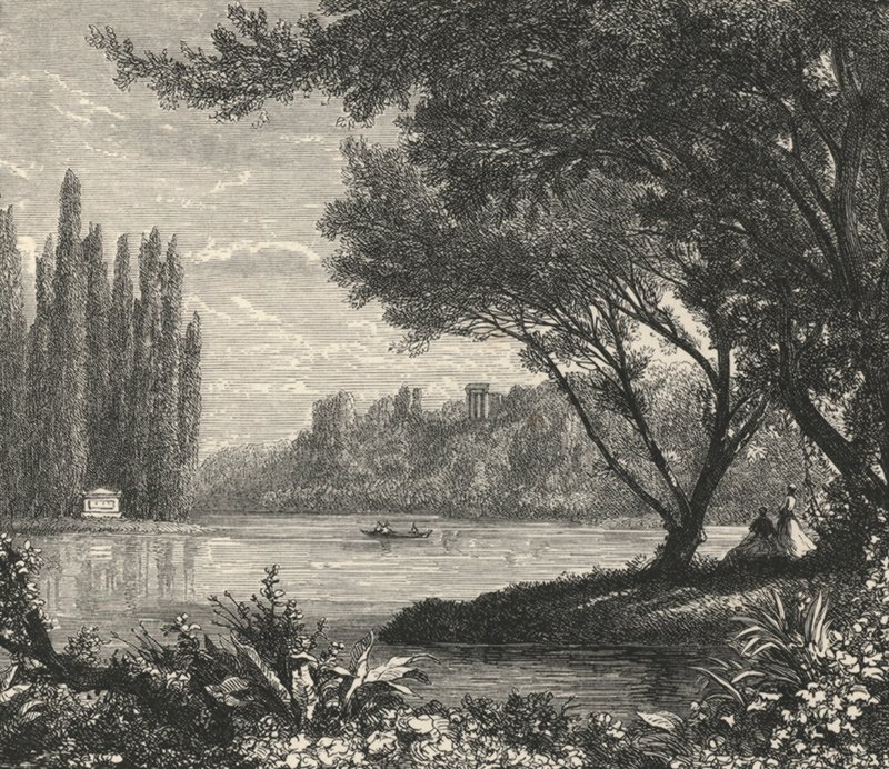 The Island of Poplars at Ermenonville by European School