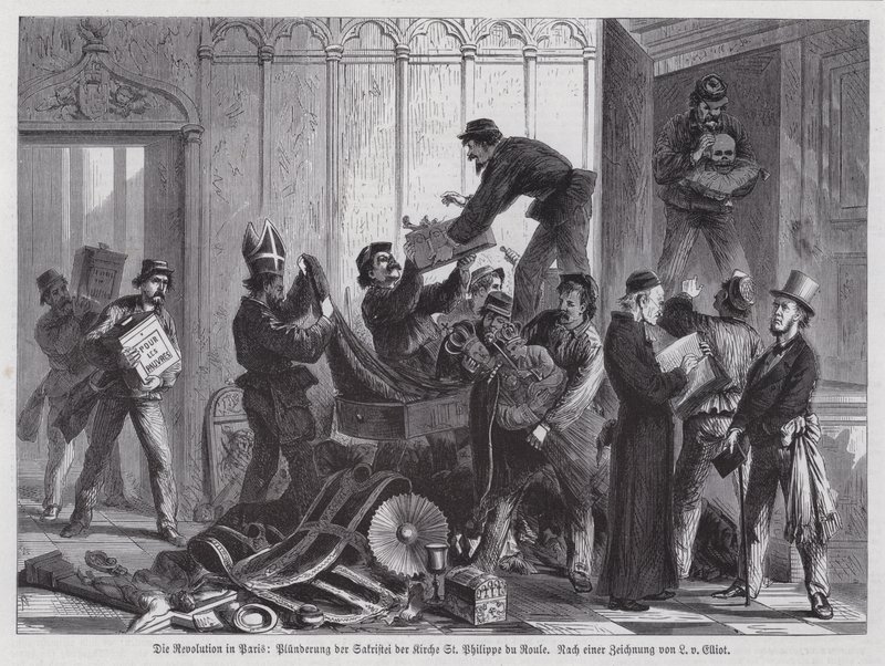 Looting of the sacristy of the Church of St Philippe du Roule, Paris Commune by European School