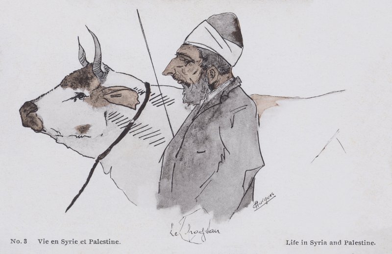Man and Cattle, Life in Syria and Palestine by European School
