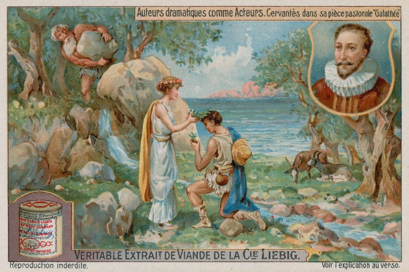 Miguel de Cervantes in La Galatea by European School