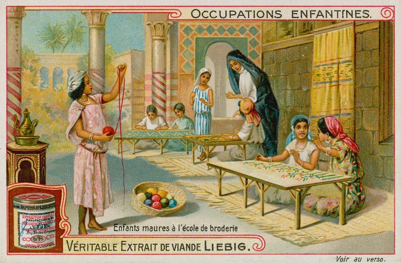 Moorish Children Working at a School of Embroidery by European School