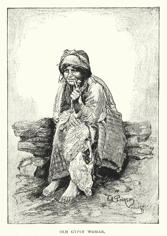 Old Gypsy Woman by European School
