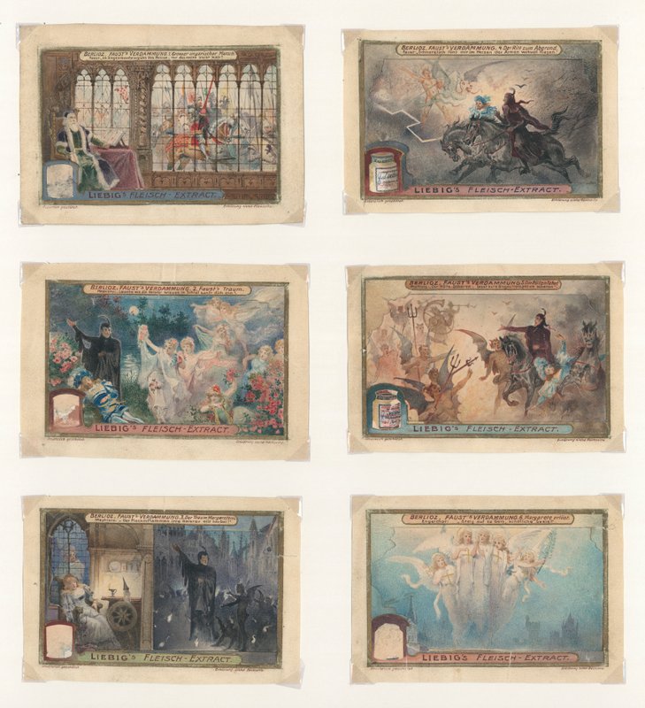 Original artwork for a set of Liebig cards: Berlioz, Faust by European School