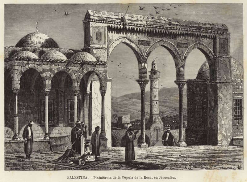Palestine, Platform of the Dome of the Rock, in Jerusalem by European School