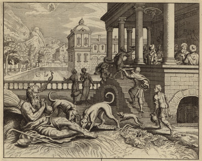 Parable of the rich man and Lazarus the beggar by European School