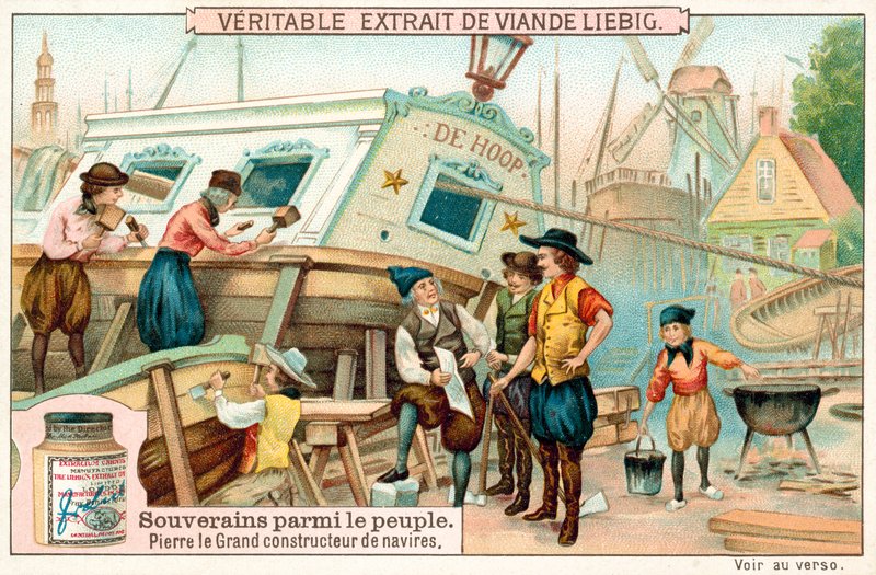 Peter the Great working as a shipbuilder in the Netherlands by European School