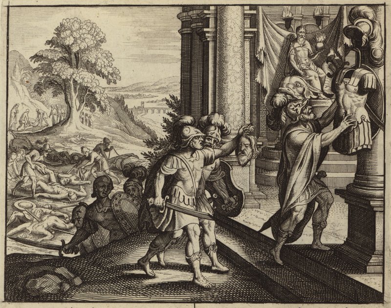 Philistines putting the head of Saul in the temple of their god Dagon by European School