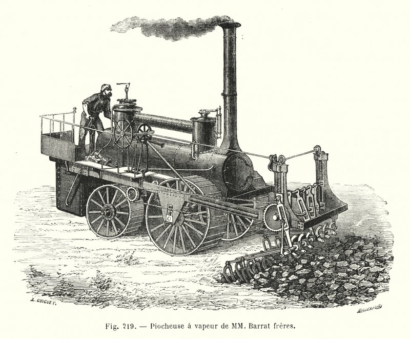 Steam Digger by MM Barrat Brothers (engraving) by European School
