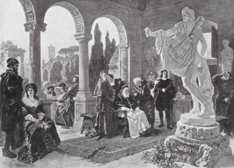 Pope Julius II and the Apollo Belvedere by European School