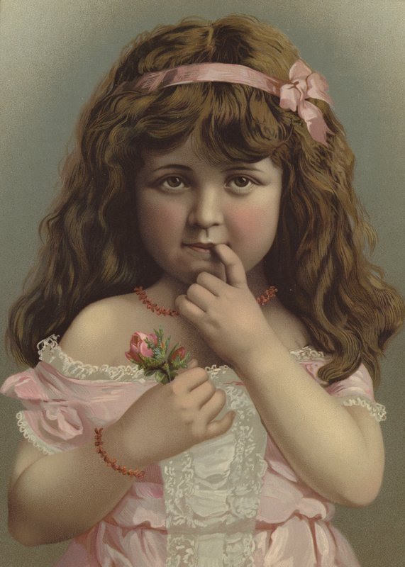 Portrait of a Girl Holding a Flower by European School