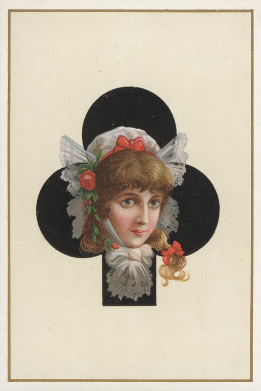 Portrait of a Girl on a Playing Card by European School