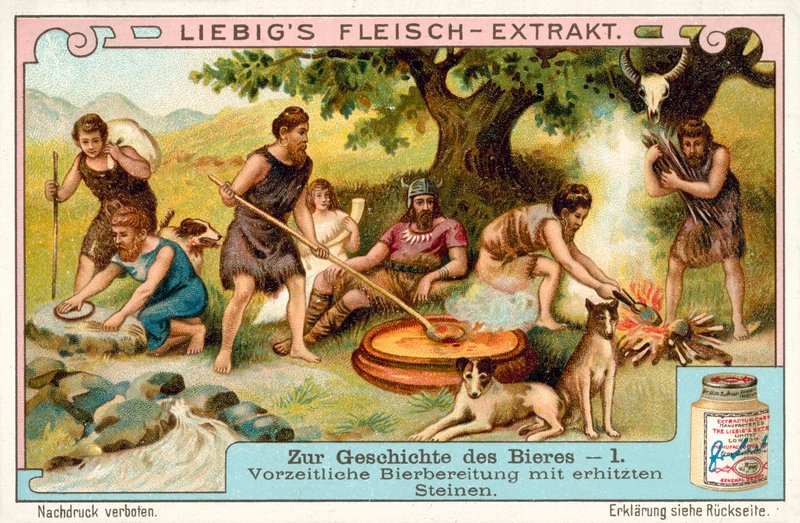 Prehistoric beer production using heated stones by European School