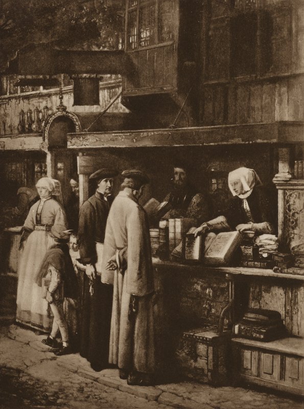 Scene in a bookshop by European School