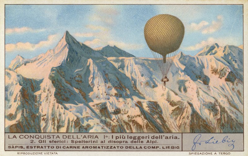 Swiss Balloonist Eduard Spelterini Flying Over the Alps by European School