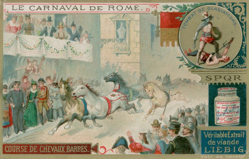 The Race of Wild Horses by European School