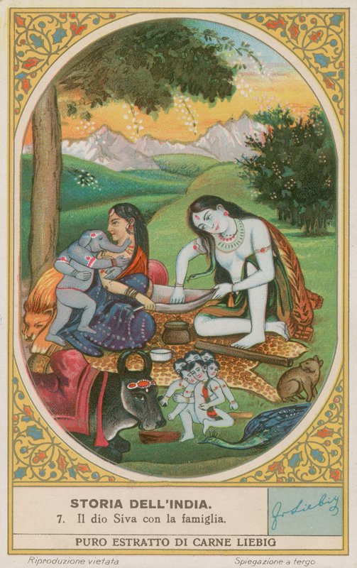 The God Shiva and His Family by European School