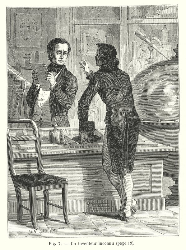 An Unknown Inventor (engraving) by European School